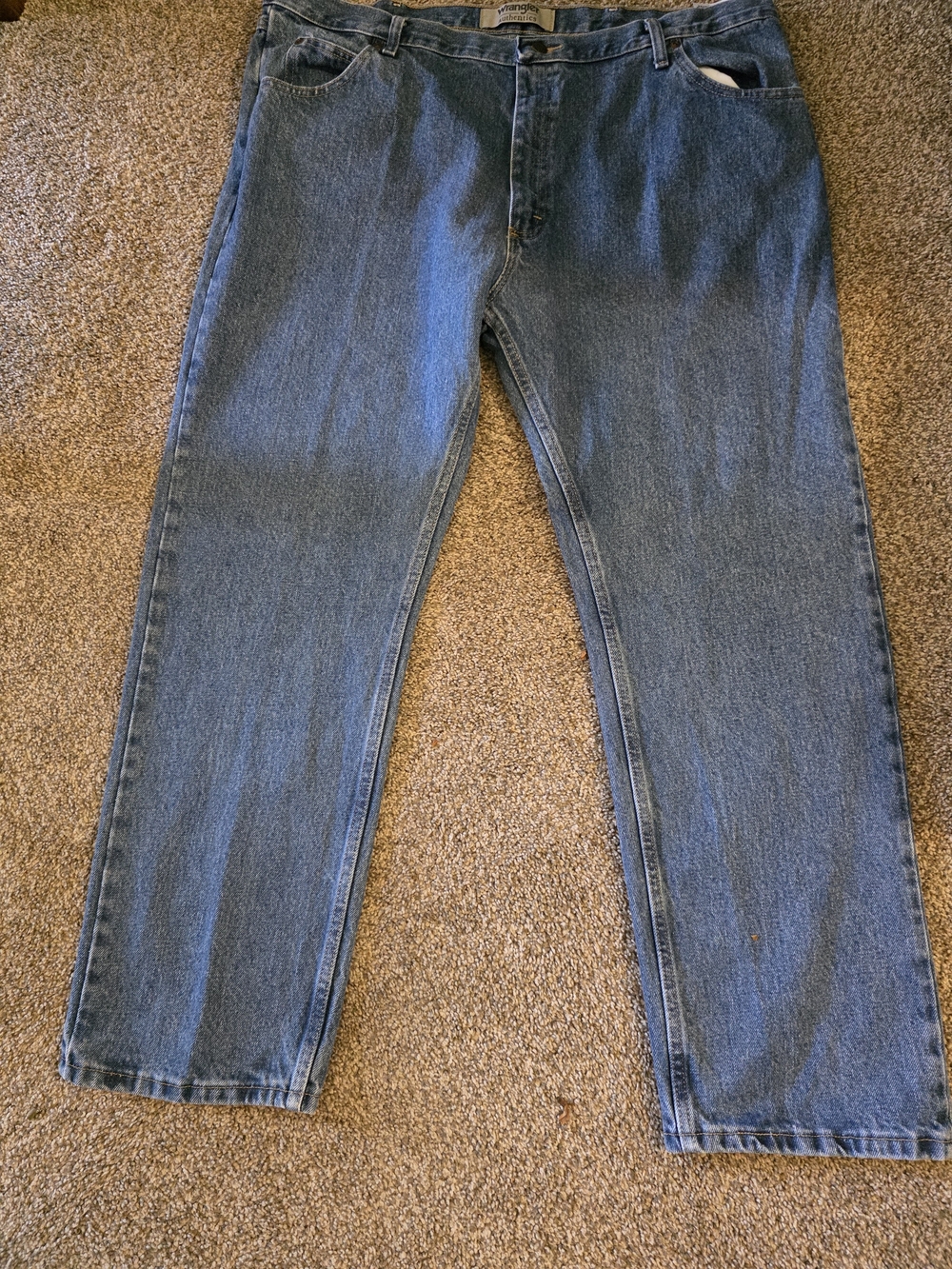 Wrangler Men's Straight Leg Blue Denim Jeans 42x30